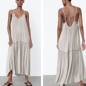 Zara voluminous satin effect dress